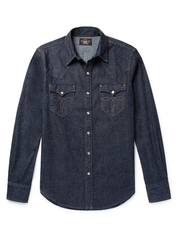 Photo: RRL - Slim-Fit Denim Western Shirt - Blue