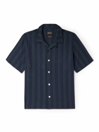 Howlin' - Convertible-Collar Striped Cotton-Blend Seersucker Shirt - Blue