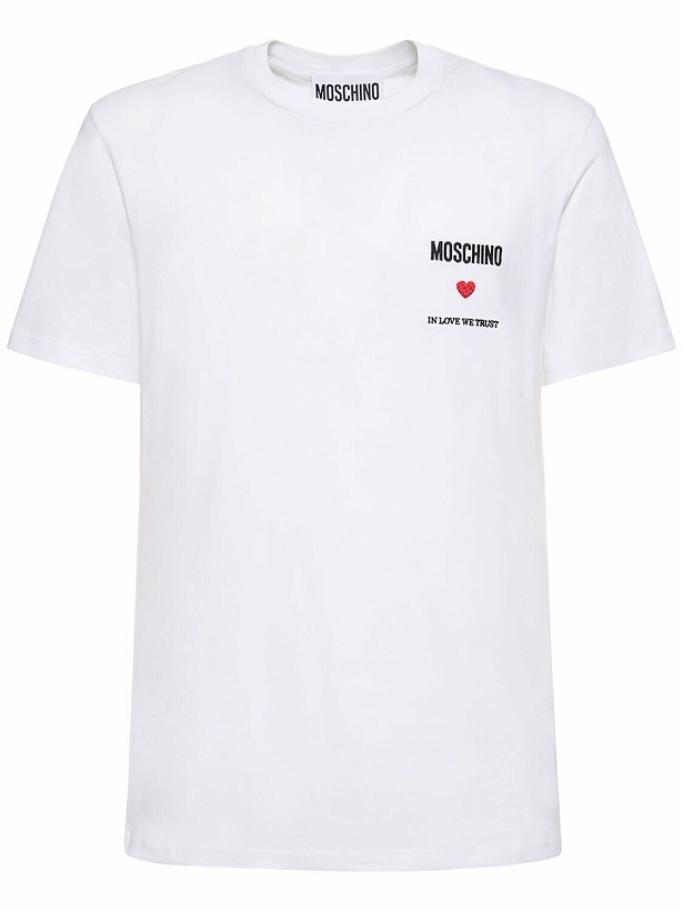 Photo: MOSCHINO - In Love We Trust Cotton Jersey T-shirt