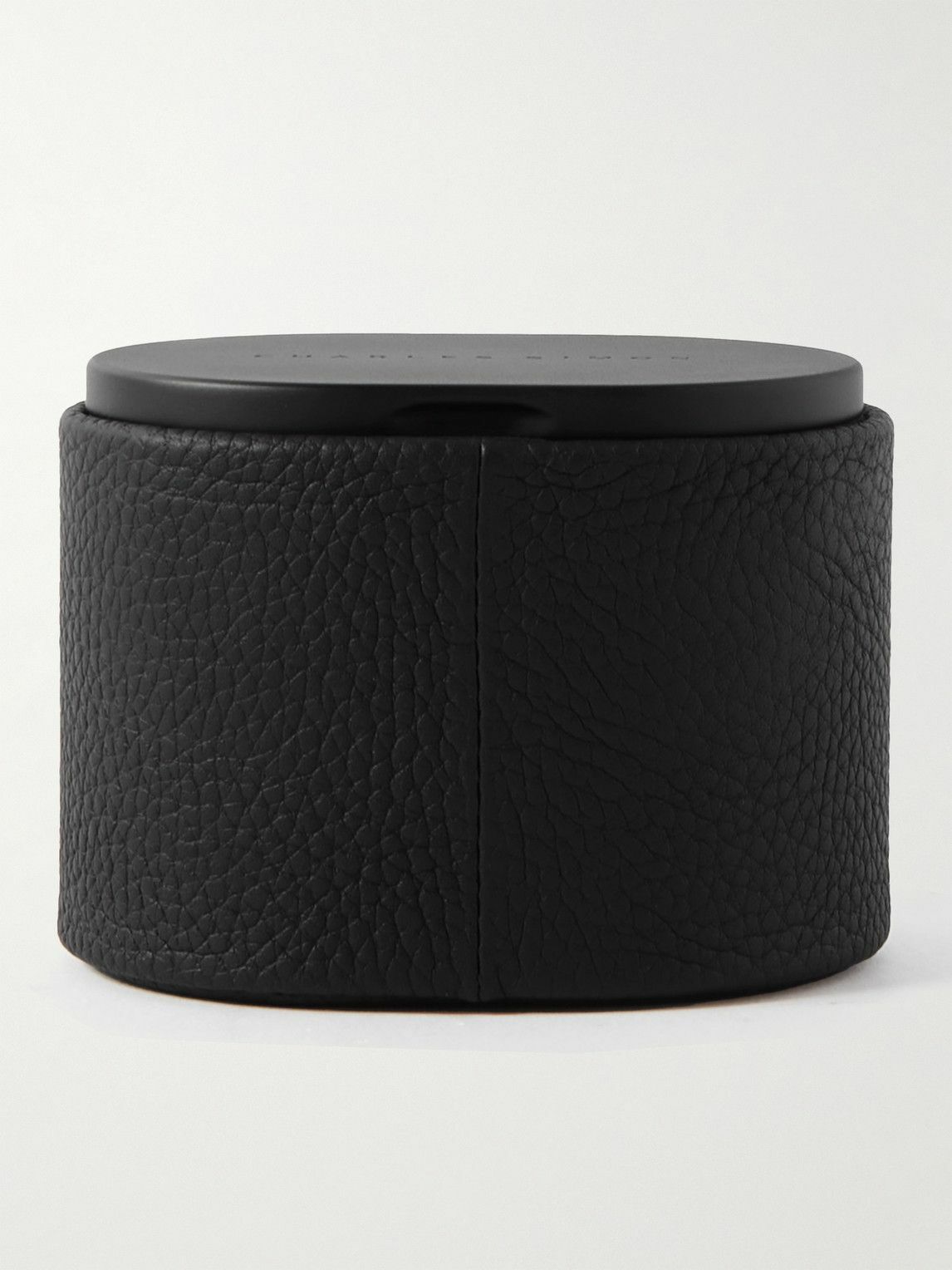 Spence Watch box in black leather and grey interior - Charles Simon