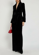 Veronica Beard Alex Wide-leg Velour Trousers Black