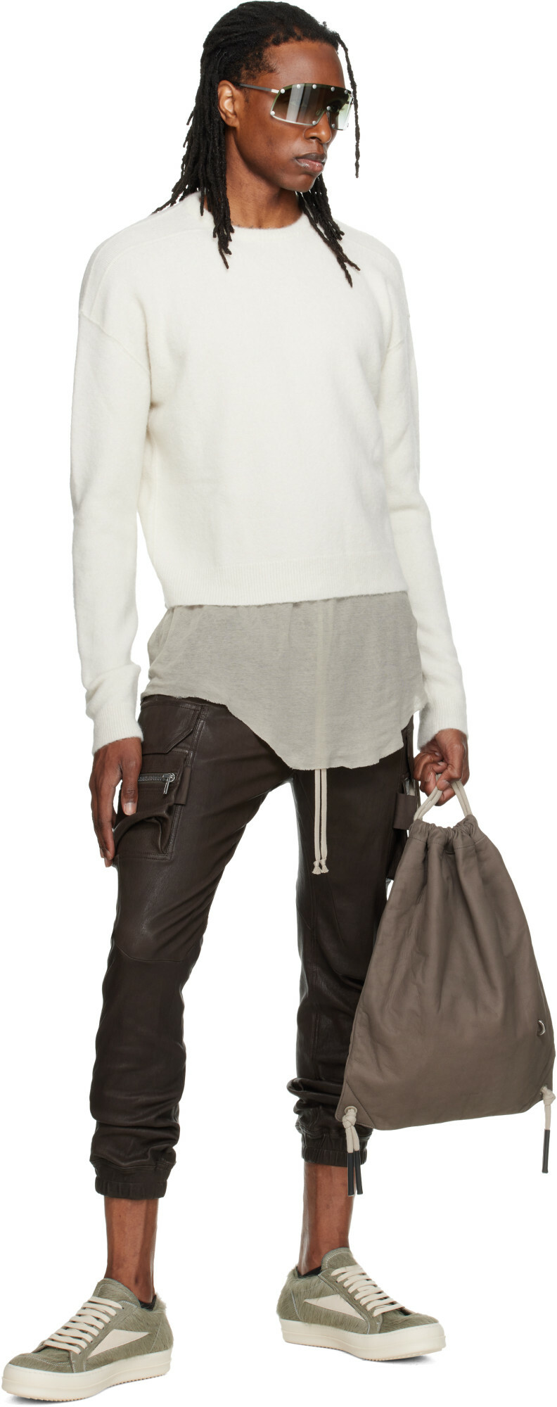 Rick Owens Off-White Tower Round Neck Sweater