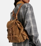 Miu Miu Leather-trimmed corduroy backpack