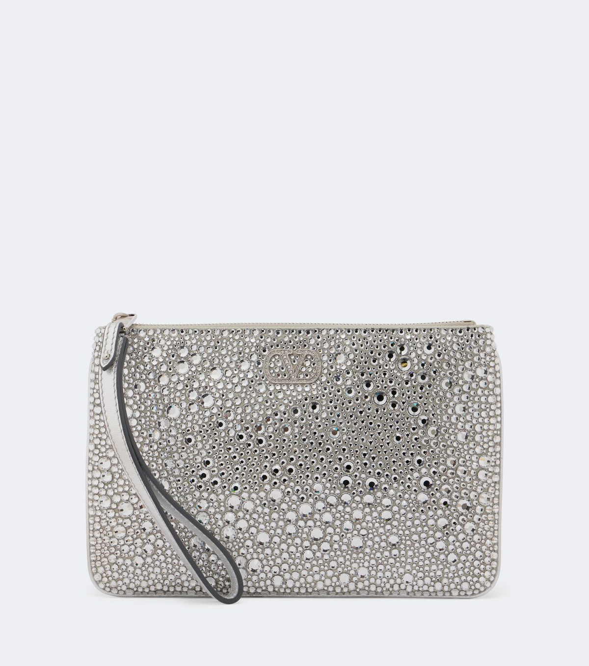 Valentino Garavani VLogo Swarovski®-embellished leather pouch