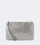 Valentino Garavani VLogo Swarovski®-embellished leather pouch
