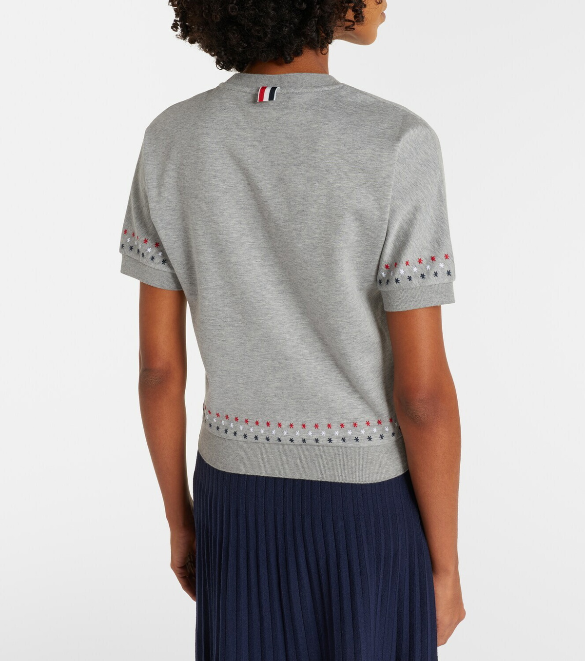 Thom Browne Embroidered cotton jersey T-shirt