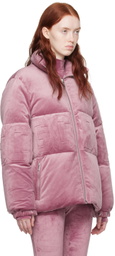 GCDS Pink Embossed Down Jacket
