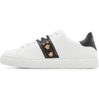 Versace White Greca Embellished Nylon Sneakers
