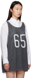 Thom Browne Gray Athletic Mesh Basketball Jersey Tank Top