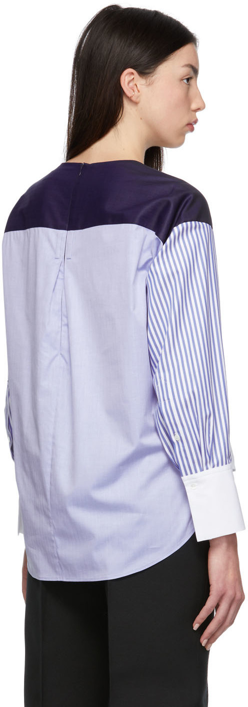 Partow Blue & White Ellis Top