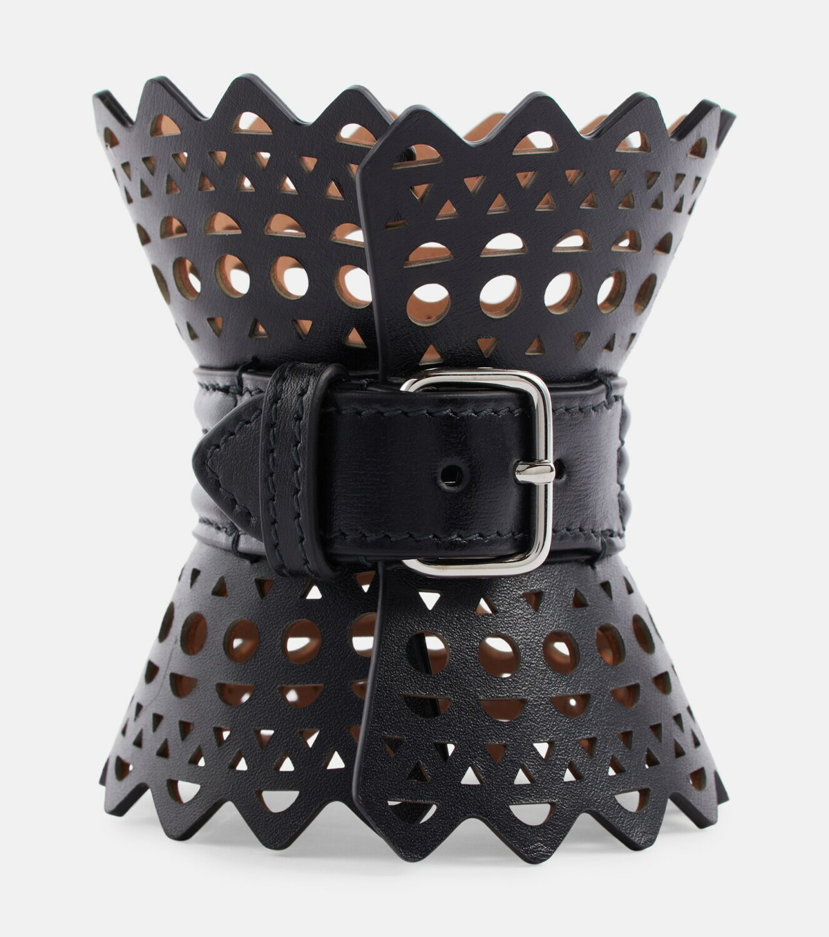 Alaïa Laser-cut leather bracelet ALAÏA