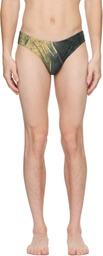 Jean Paul Gaultier SSENSE Exclusive Navy & Yellow Body Printed Water Swim Briefs