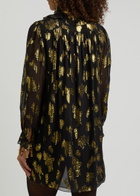 Chloe Metallic Floral-jacquard Silk-blend Mini Dress Black
