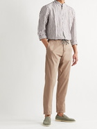 CANALI - Slim-Fit Cotton-Blend Drawstring Trousers - Neutrals