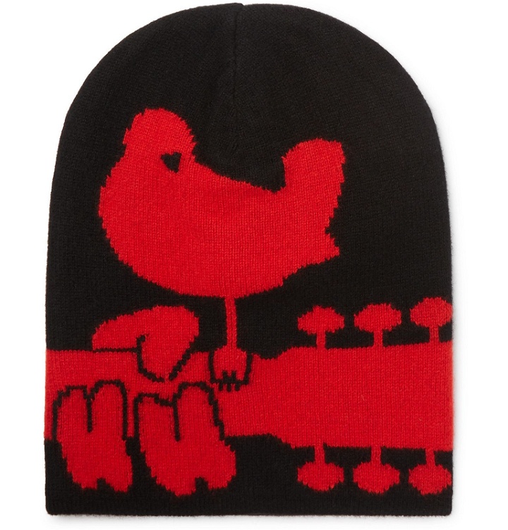 Photo: Moncler Genius - 3 Grenoble Intarsia Wool and Cashmere-Blend Beanie - Black