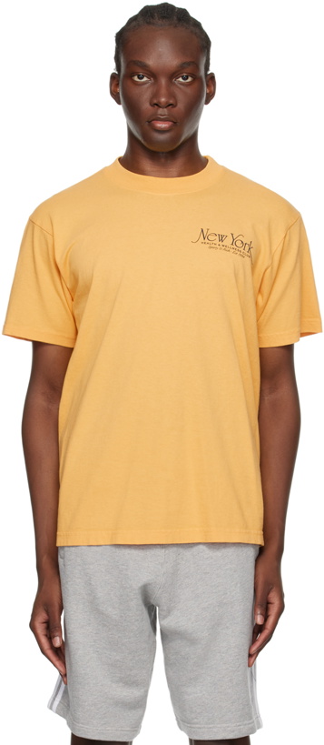 Photo: Sporty & Rich Yellow 'NY Health & Wellness Club' T-Shirt