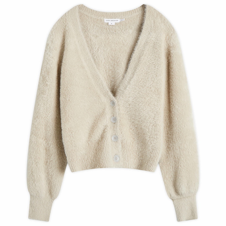 Photo: Good American Women's Fuzzy Cardigan in Flax