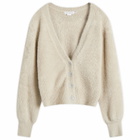 Good American Women's Fuzzy Cardigan in Flax