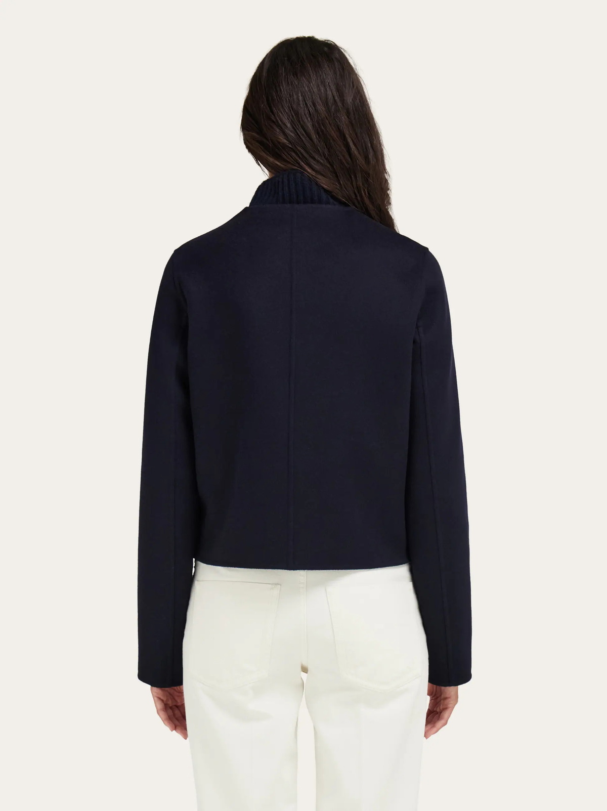 Ferragamo Womens Boxy jacket with Gancini buttons in Blue