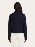 Ferragamo Womens Boxy jacket with Gancini buttons in Blue
