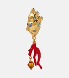 Oscar de la Renta Crystal-embellished clip-on earrings