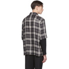 Neil Barrett Black and Grey Lyocell Plaid Long Sleeve Shirt