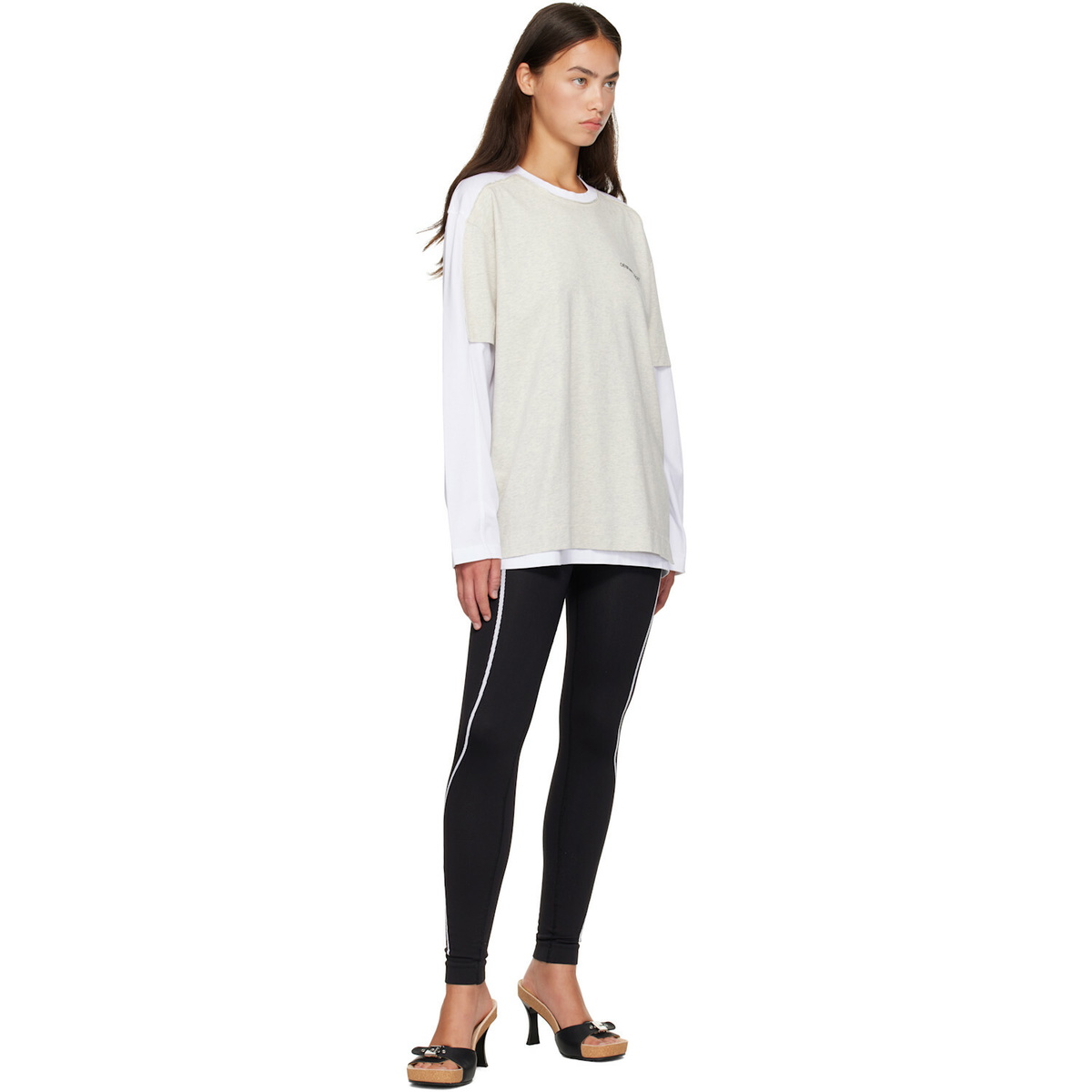 Off-White White 'Logo' Quote Double Layer T-shirt