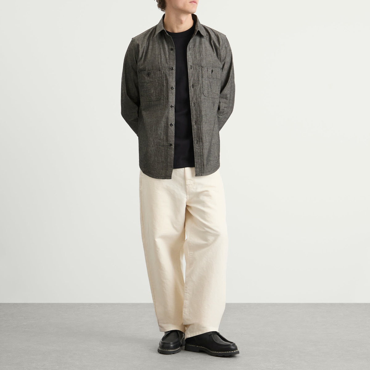 Randy's Garments Men's Randy’s Garments  3 Pocket Work Shirt in Black Heavy Chambray