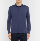 Loro Piana - Silk and Cotton-Blend Jersey Polo Shirt - Men - Blue