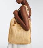 Miu Miu Ivy crochet raffia tote bag