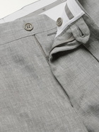 CANALI - Linen and Wool-Blend Suit Trousers - Gray