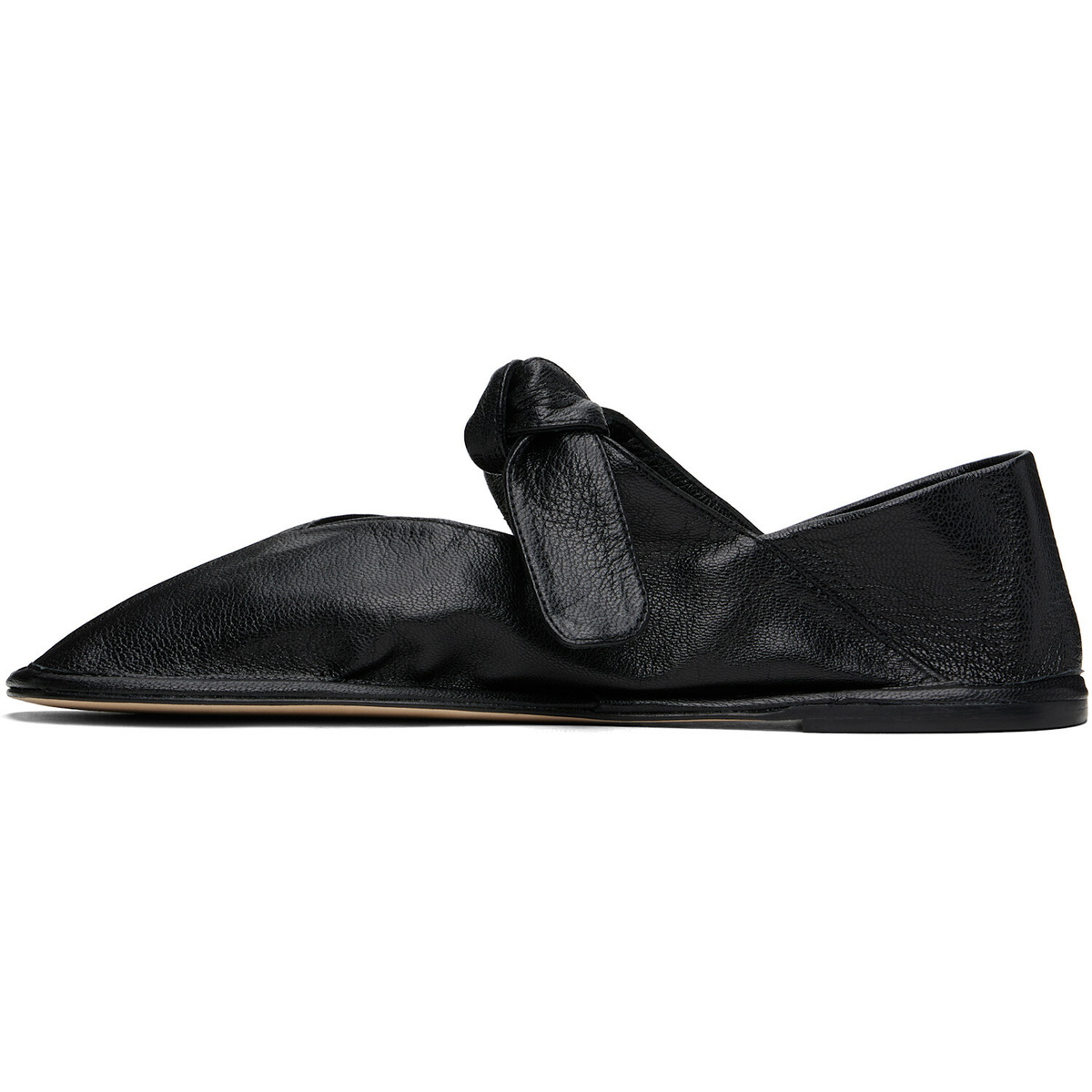 HEREU Black Llasada Supple Shiny Ballerina Flats