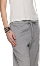 McQueen Black Hammered Studs Double-Wrap Bracelet