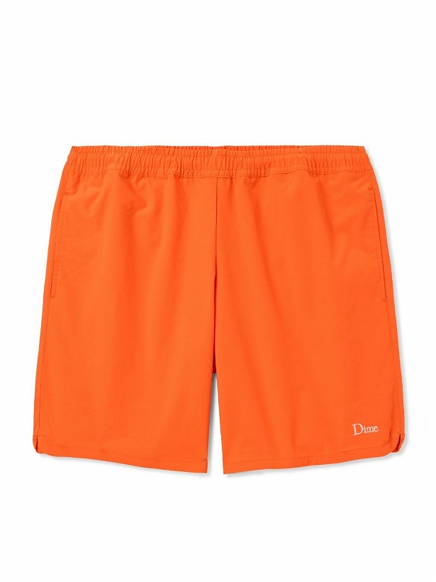 Photo: DIME - Classic Straight-Leg Logo-Embroidered Canvas Shorts - Orange