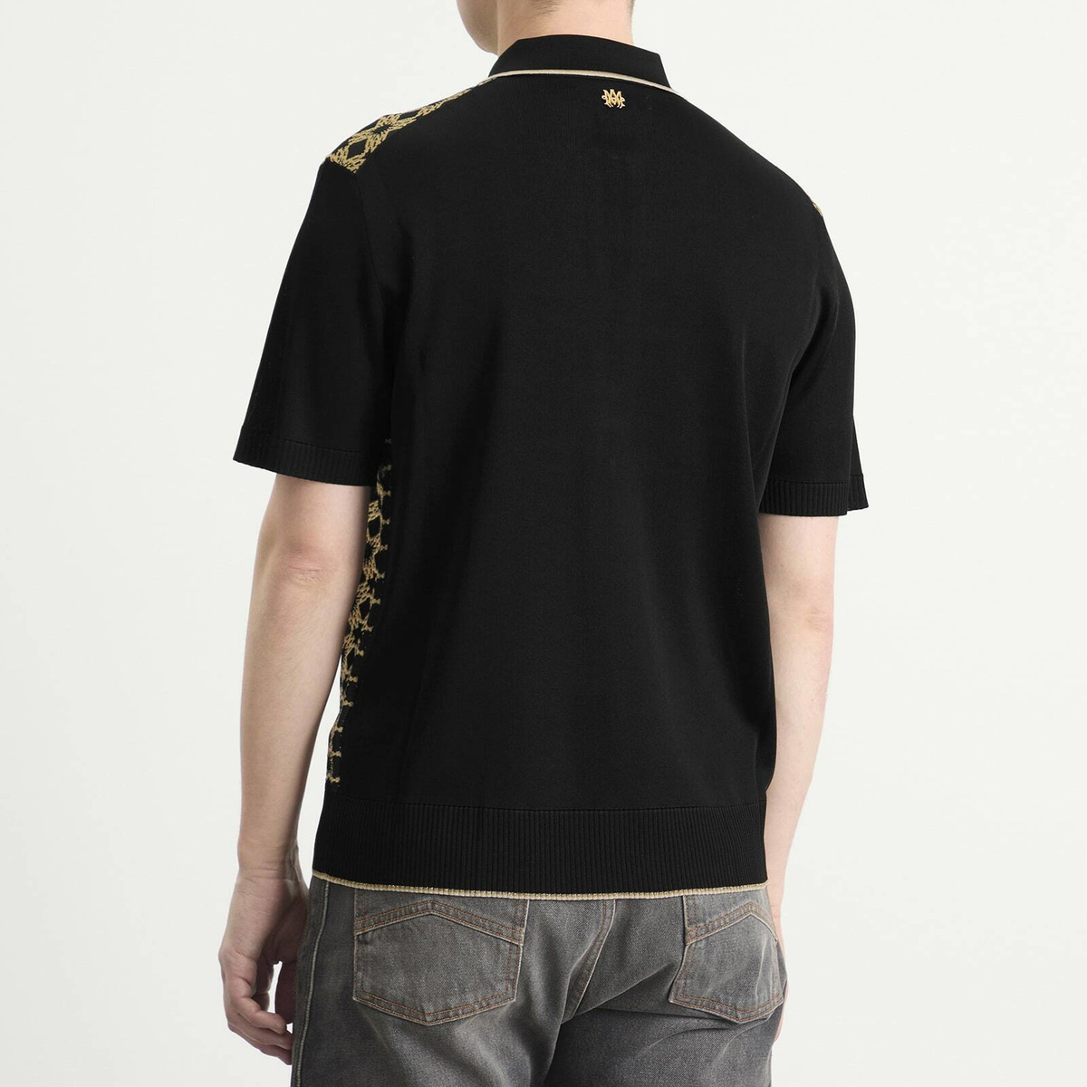AMIRI Men's Ma Quad Zip Polo in Black