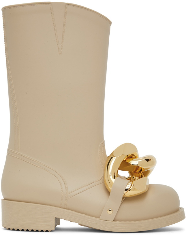 Photo: JW Anderson Beige High Chain Rubber Boots