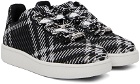 Burberry Black & White Check Knit Box Sneakers