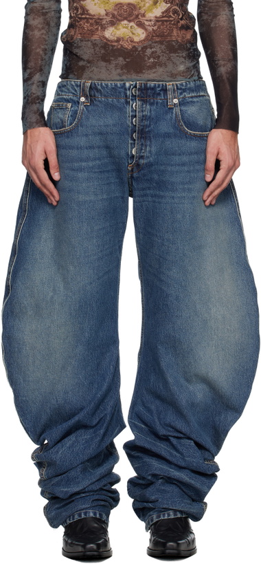 Photo: Jean Paul Gaultier Blue Oversize Fit Jeans