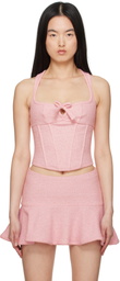MISBHV Pink Paris Tweed Corset Top