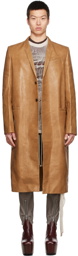 Rick Owens Tan Soft Calf Leather Jacket