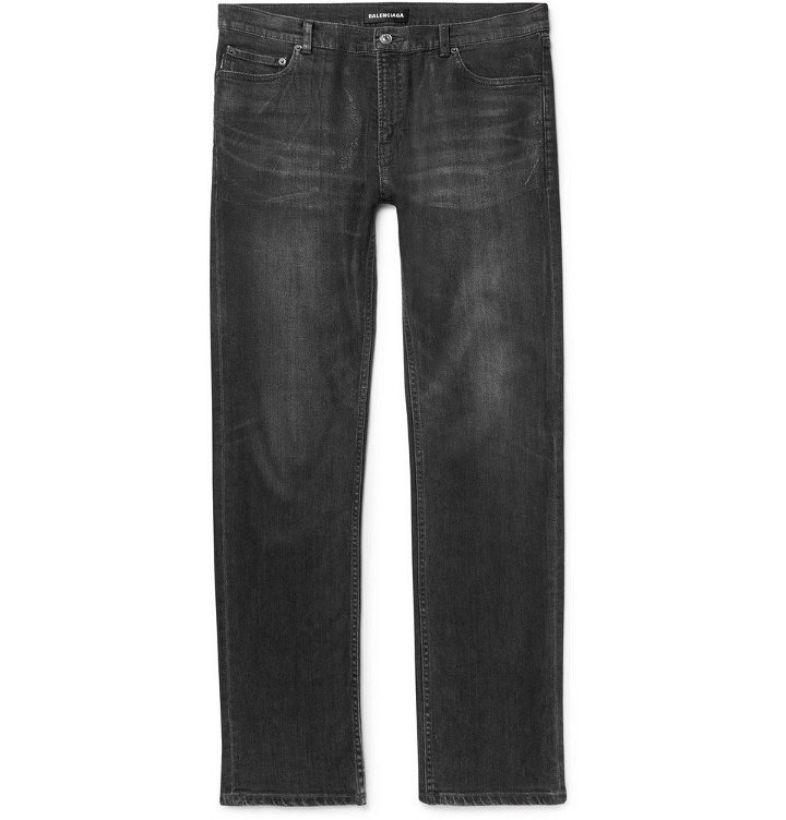 Photo: Balenciaga - Slim-Fit Coated Stretch-Denim Jeans - Black