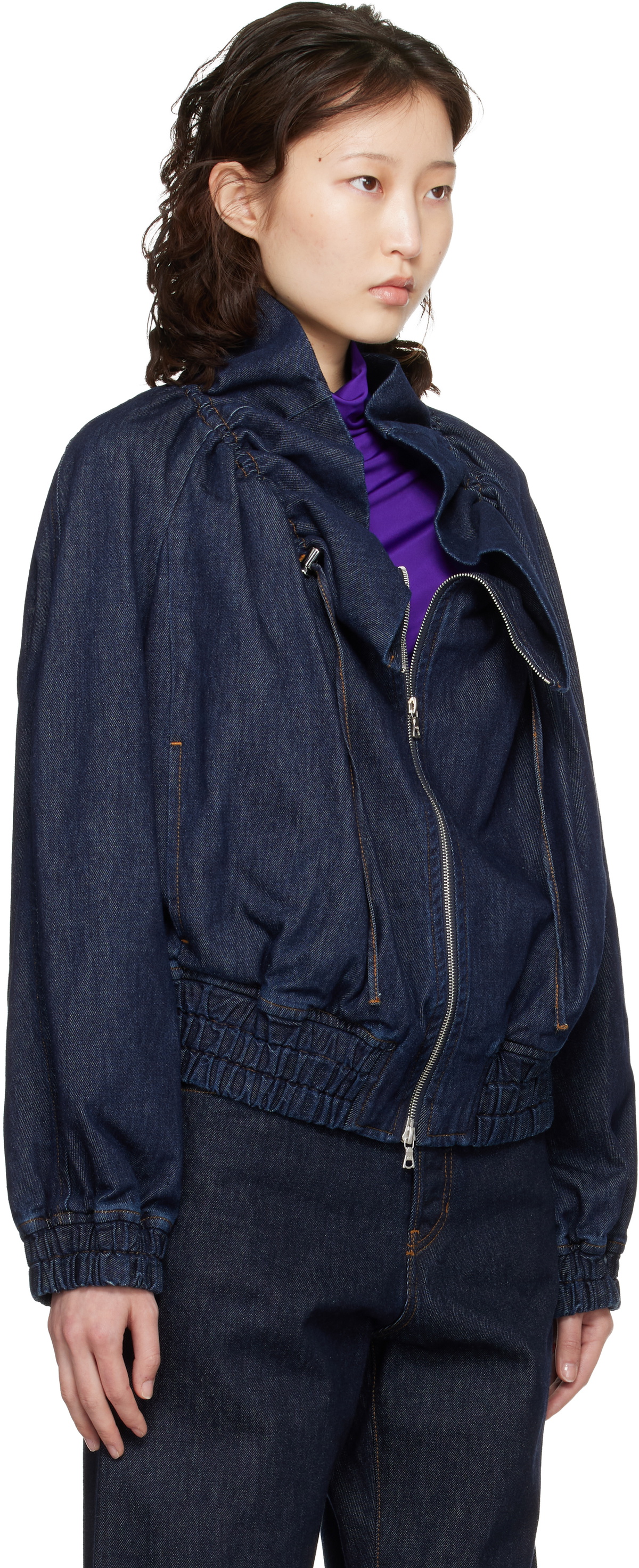 Dries Van Noten Blue Cocoon Denim Jacket