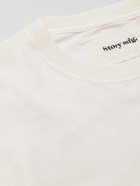 Story Mfg. - Grateful Embroidered Printed Organic Cotton-Jersey T-Shirt - Neutrals