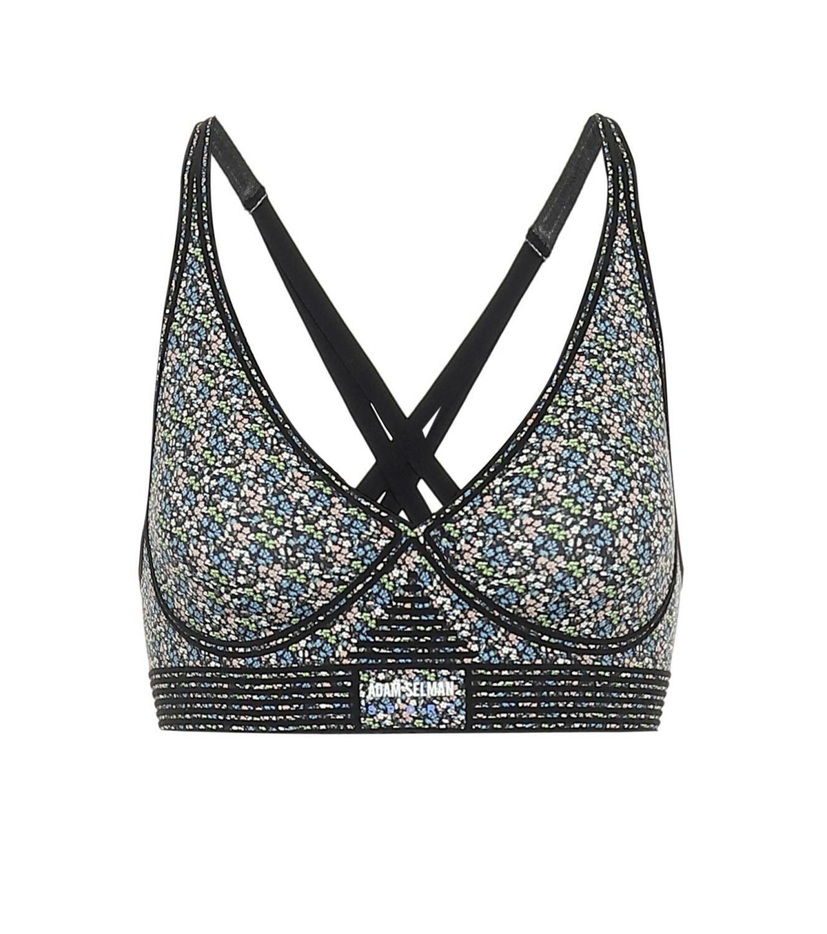 Adam Selman Sport Floral bonded nylon sports bra