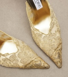 Jimmy Choo Faiz metallic lace slingback pumps
