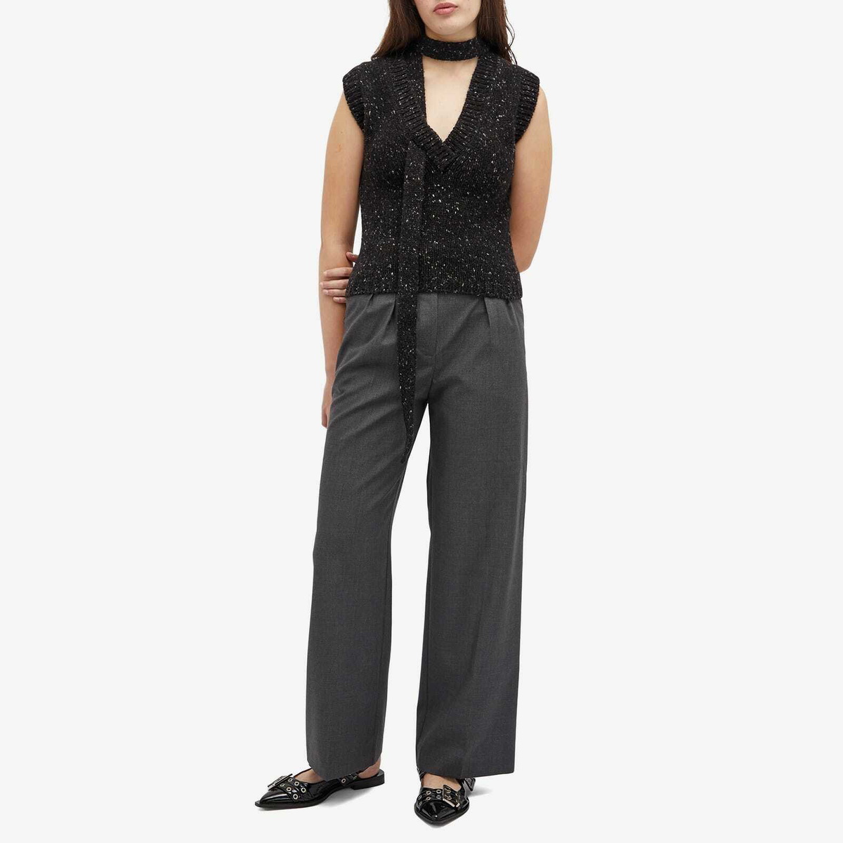 Saks Potts Women's Rosemarie Vest in Dark Grey Melange