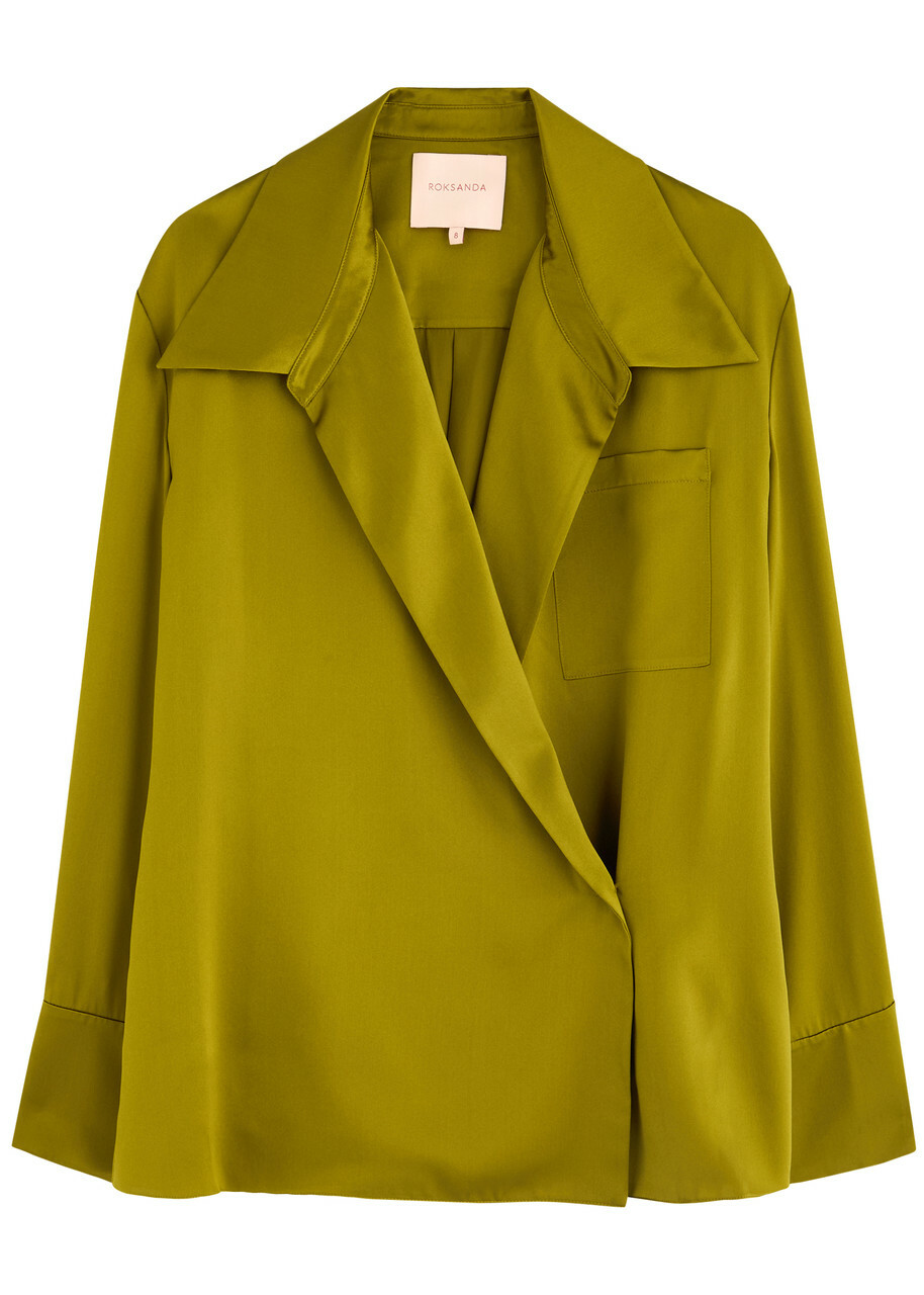 Roksanda Jana Silk-satin Shirt Green