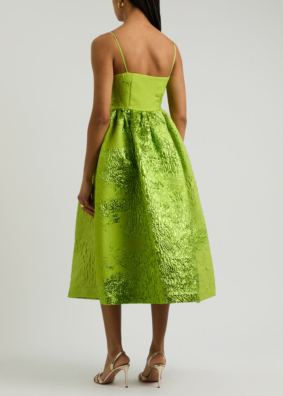 knee length dresses for ladies Lime Green Maxi Dress