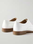 Maison Margiela - Tabi Split-Toe Textured-Leather Derby Shoes - White