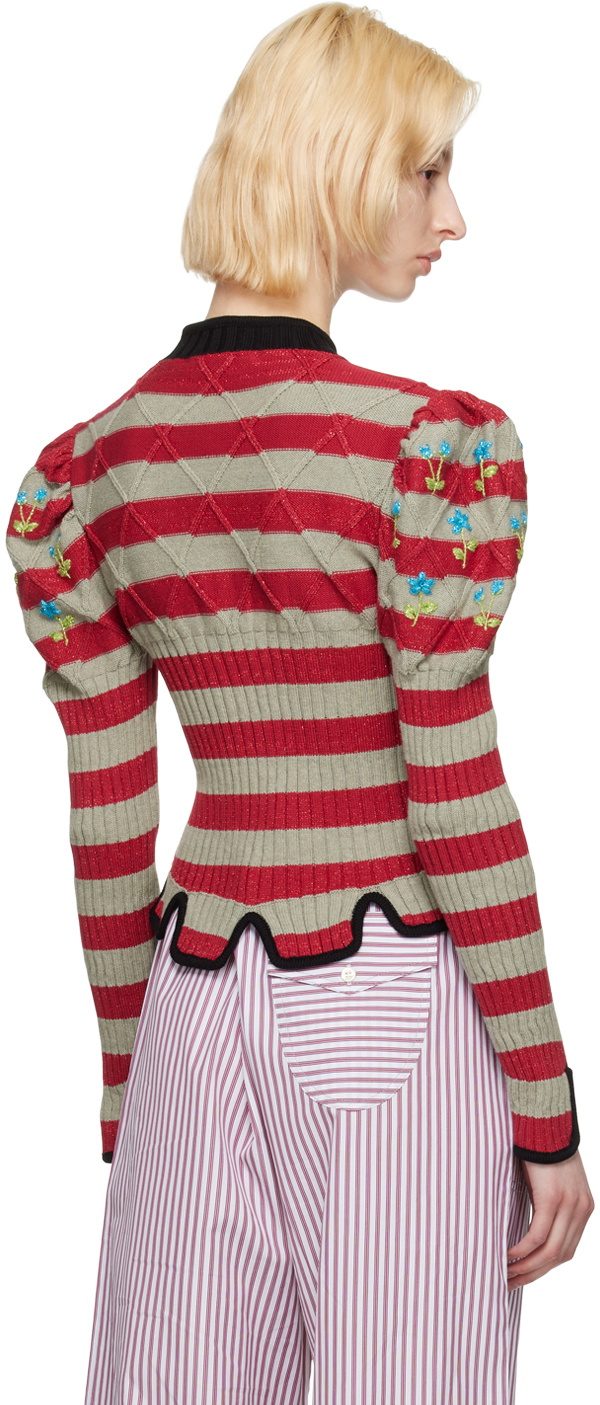 Cormio Beige & Red Divna Cardigan